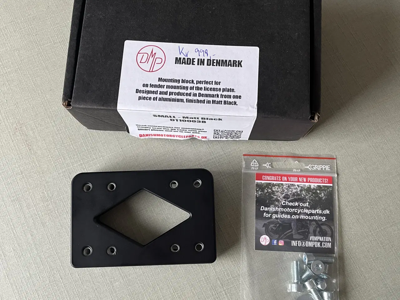 Billede 1 - DMP monteringsklods til nummerplade