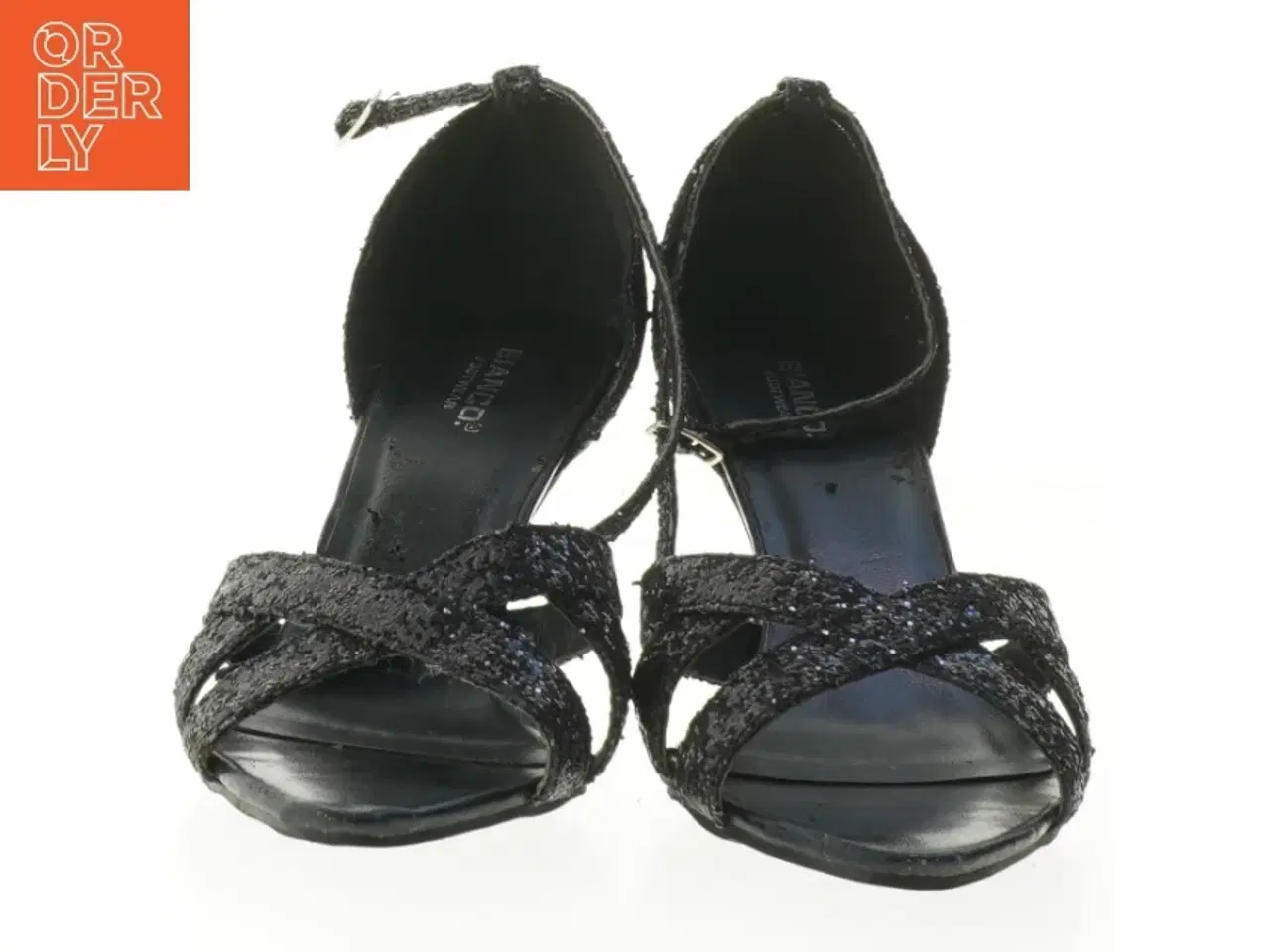 Billede 3 - Sort højhælet sko med glitter fra Bianco (str. 39 )