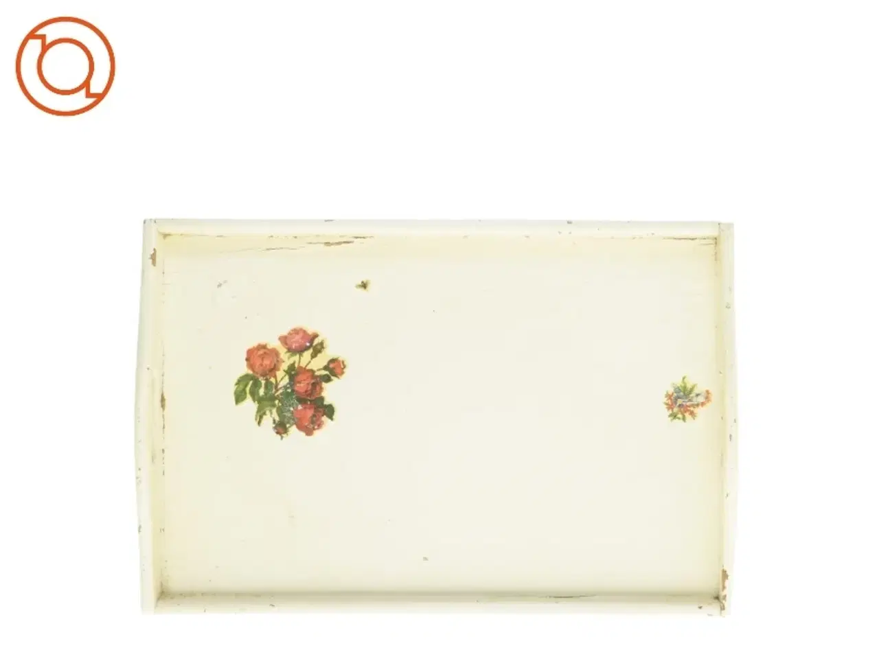 Billede 1 - Vintage bakke med rosenmotiv (str. 50 x 34 x 5 cm)