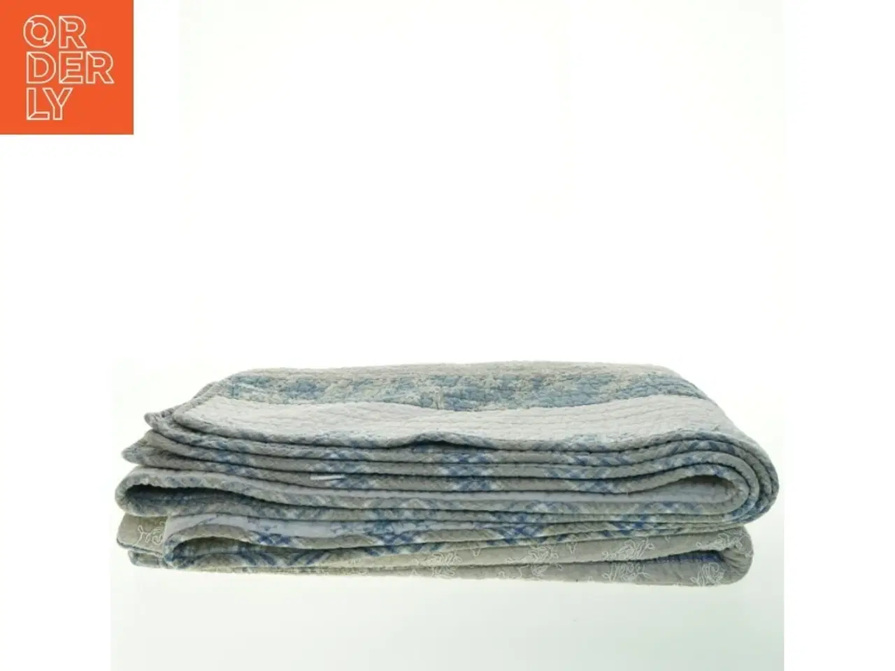 Billede 5 - Blå og hvid patchworktæppe (str. 175 x 135 cm)