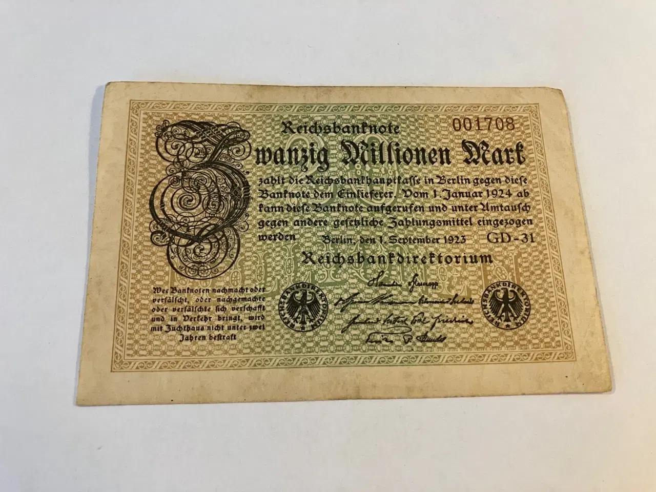 Billede 1 - 20 Millionen Mark Germany 1923