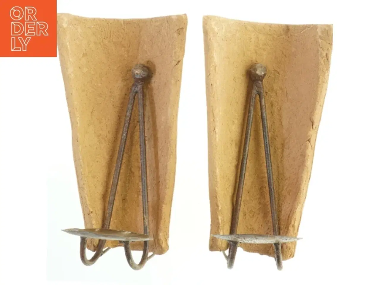 Billede 1 - Vintage keramik og metalvæglysestager (str. H. 30 cm)