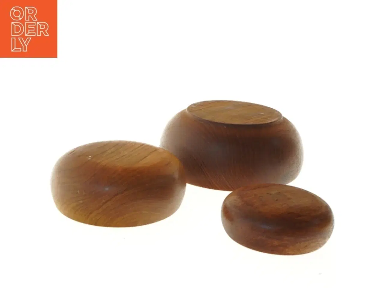 Billede 4 - 3 vintage / retro skåle i teak træ (str. Ø 25x10&19x7&15x5 cm)