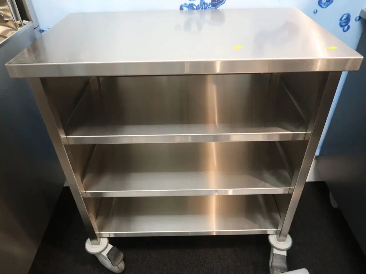 Billede 1 - Disk-vogn-bord rustfri stål H900 x B800 x D460 mm (Udstillingsmodel)