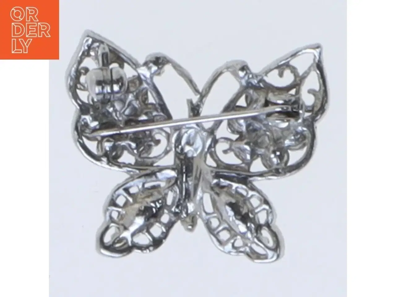 Billede 4 - Sommerfugle broche med rhinsten (str. 3 cm)