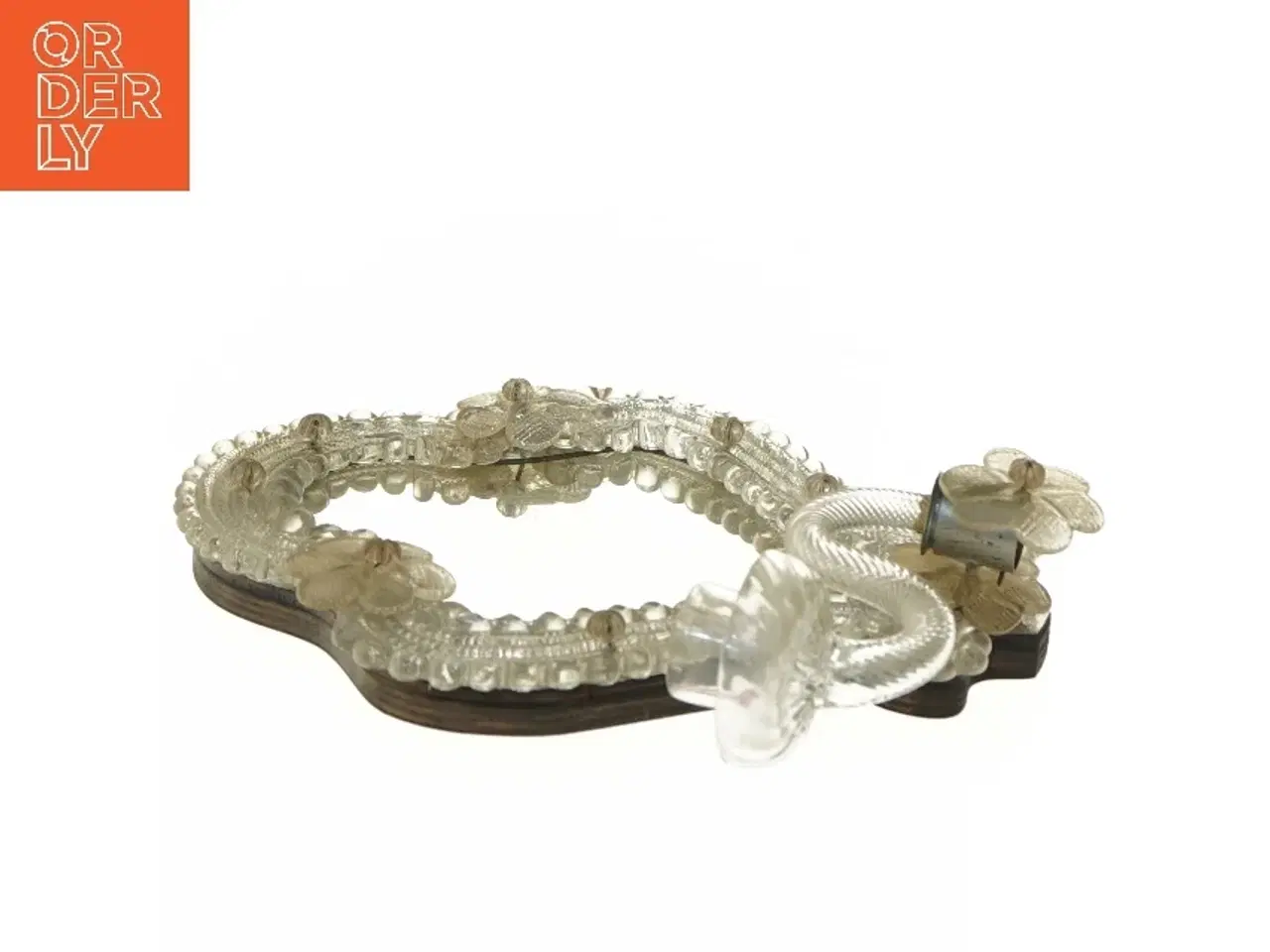 Billede 3 - Væglysestage med spejl og glaskant (str. 25x20 cm)