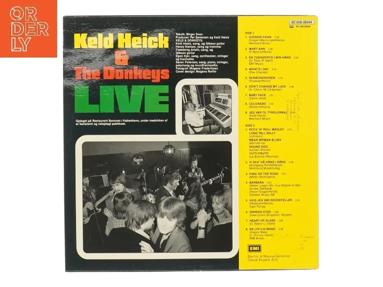 Billede 2 - Keld Heick & The Donkeys Live LP fra EMI Electric & Musical Industries