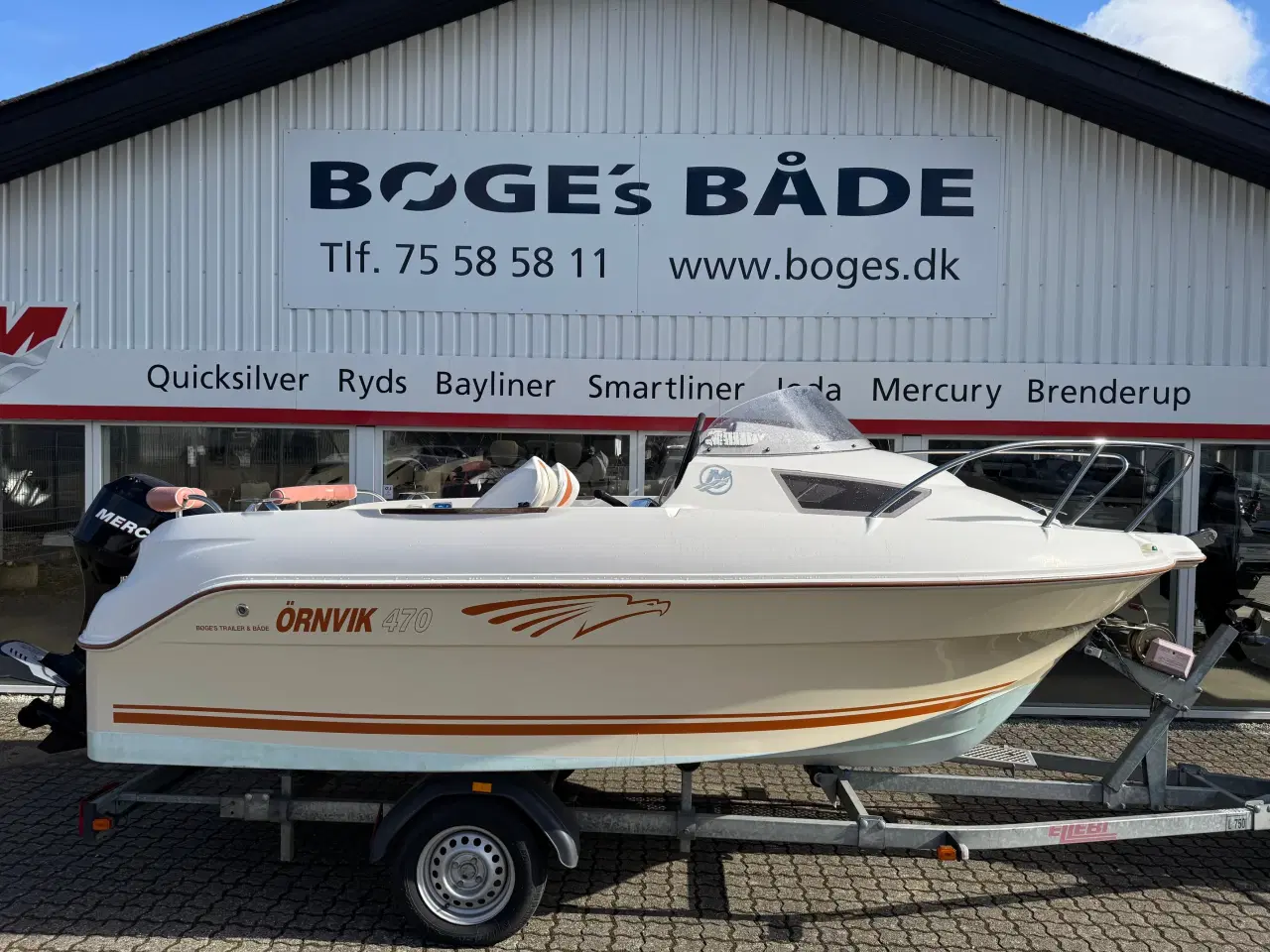 Billede 1 - 470 Cruiser med 40 hk Mercury-EFI og 1000 kg Brenderup bådtrailer