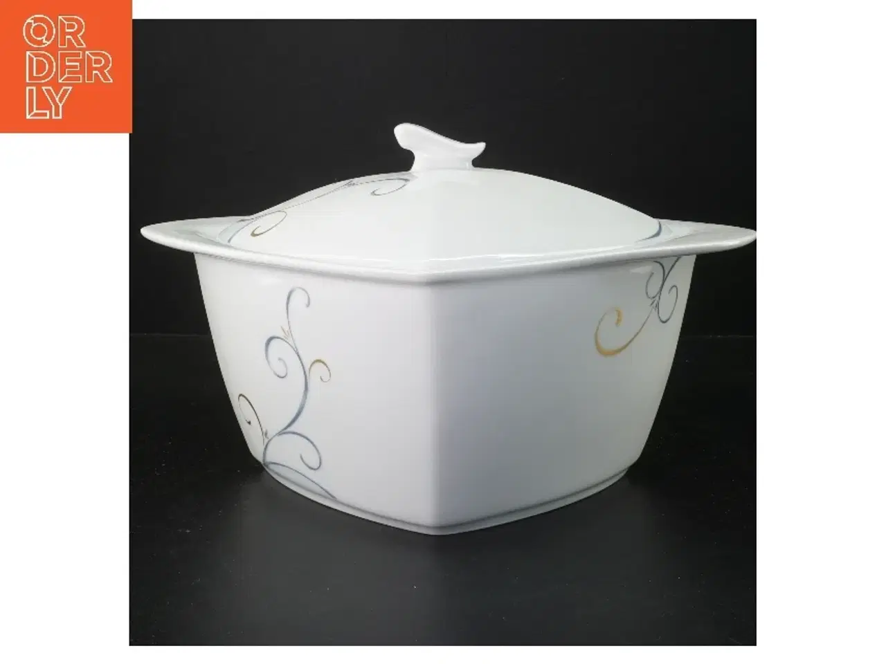 Billede 2 - Porcelæns skål med låg fra Fyrklveten Victoria (str. Ø 27 cm)