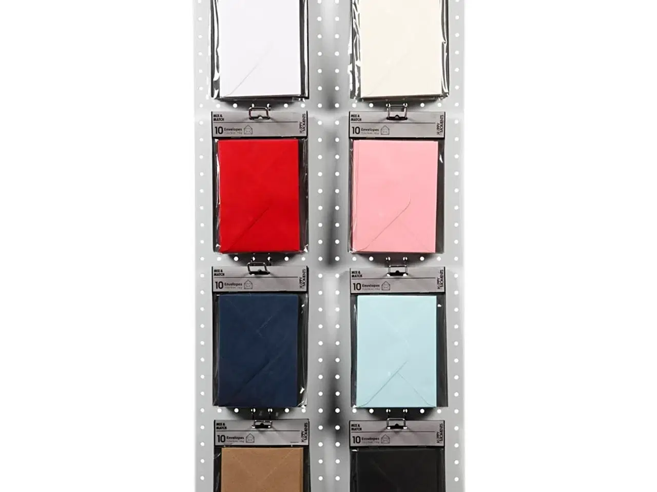 Billede 1 - Kuvert, kuvert str. 11,5x16 cm, 110 g, sort, blå, rød, hvid, 8x10pk./ 1 pk.