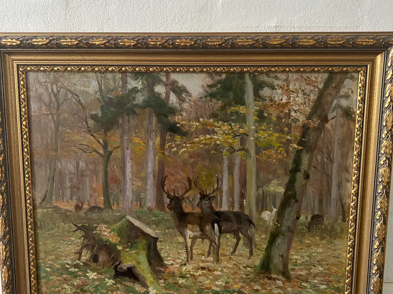 Billede 1 - Maleri med 2 hjorte. 
