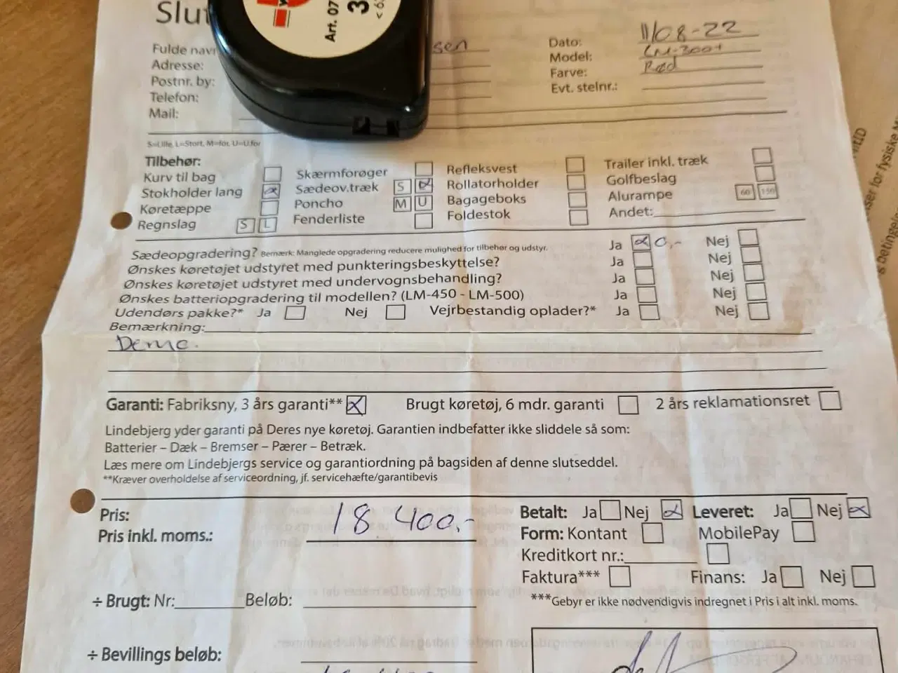 Billede 7 - Lindebjerg El-scooter m. 3 hjul. 