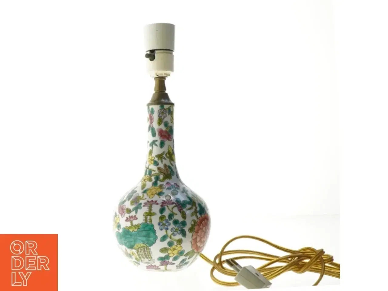 Billede 1 - Bordlampe med blomstermønster (str. 31 cm)