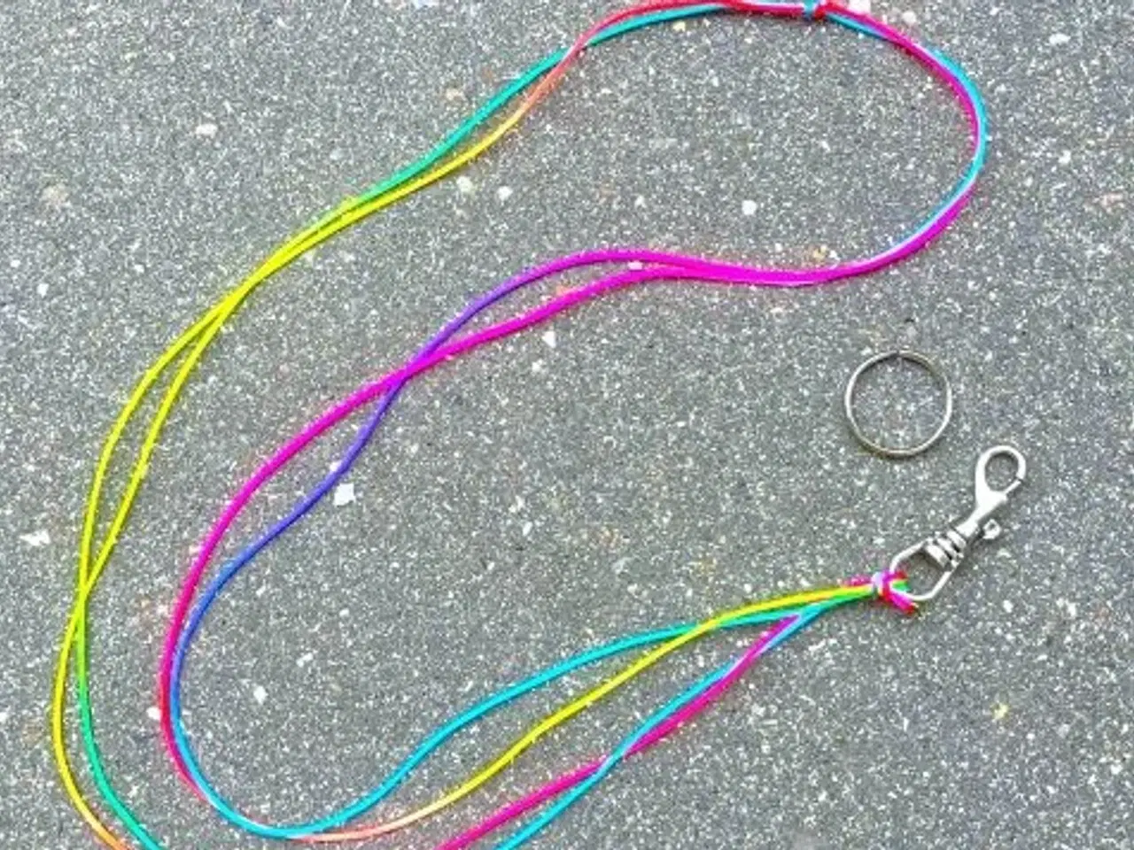 Billede 3 - Regnbuefarvet nøglesnor / keyhanger / nøglering
