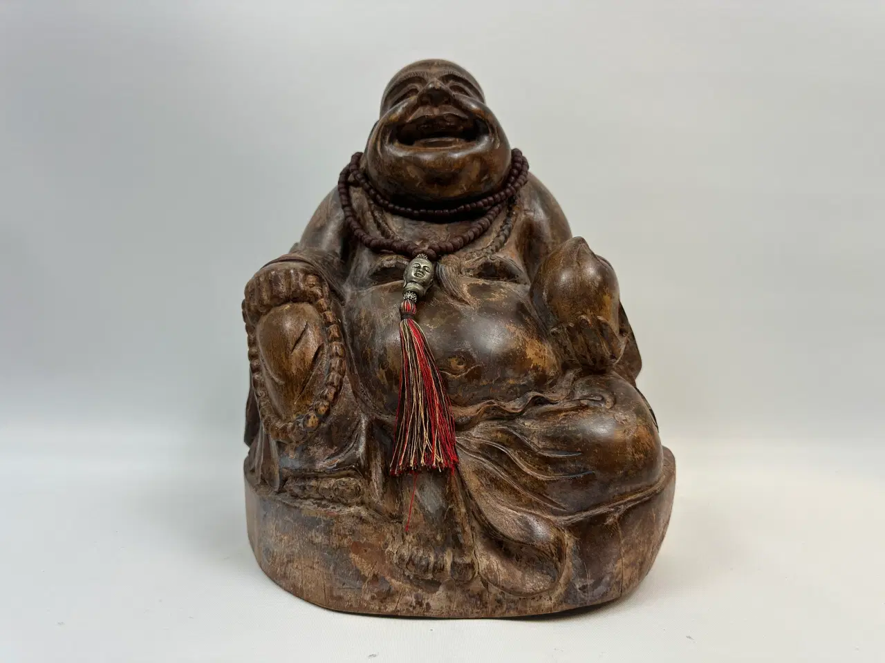 Billede 2 - Stor asiatisk Budda træfigur / træskulptur