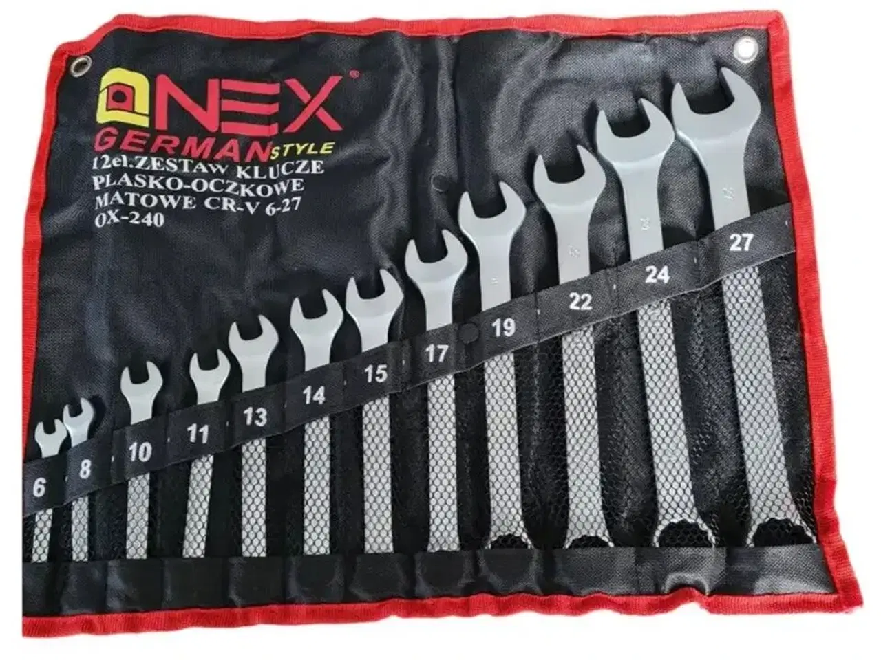 Billede 1 - Ringgaffelnøglesæt med 12 stk. i str. Fra 6 - 27 mm