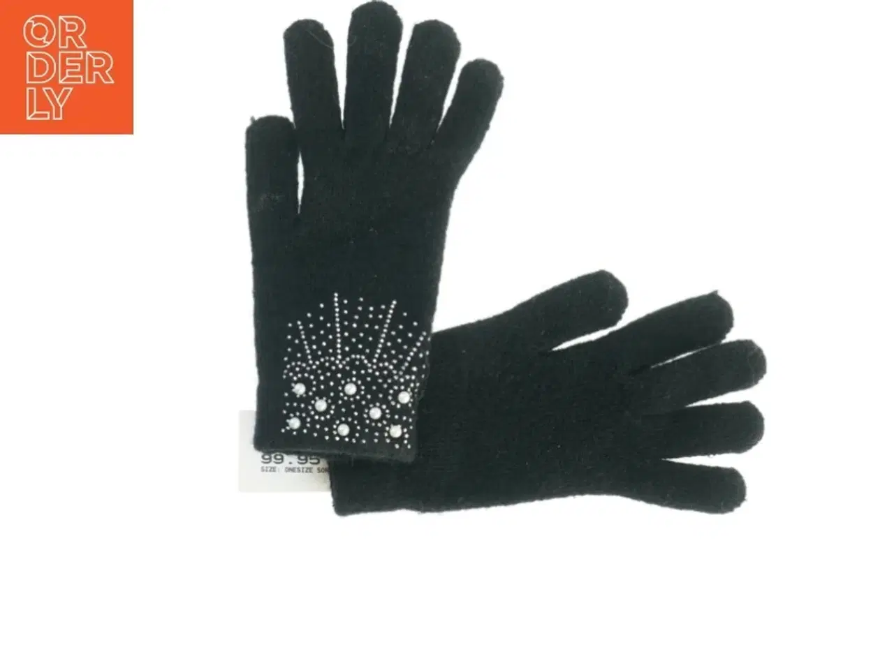 Billede 2 - Sorte handsker med perledekoration fra Creme Fraiche (str. onesize )