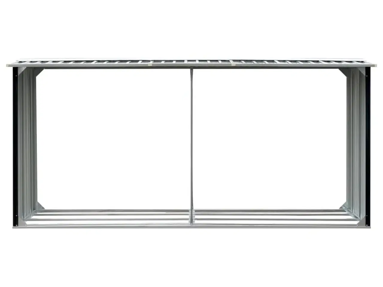 Billede 3 - Brændeskur 330 x 92 x 153 cm galvaniseret stål antracitgrå