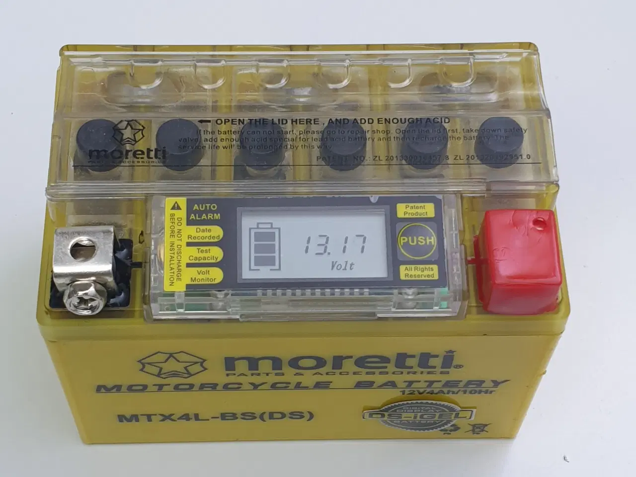 Billede 2 - NY! 12V 4Ah 10h 50A GEL Moretti Batteri med LCD