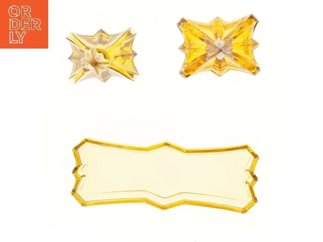 Billede 2 - Vintage Decanter set in amber glass (str. 22x8 cm)