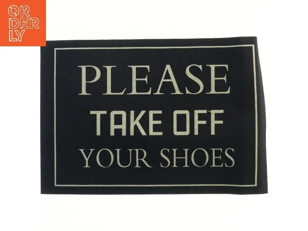 Billede 1 - Skilt med tekst 'Please take off your shoes' (str. 57,5x39 cm)