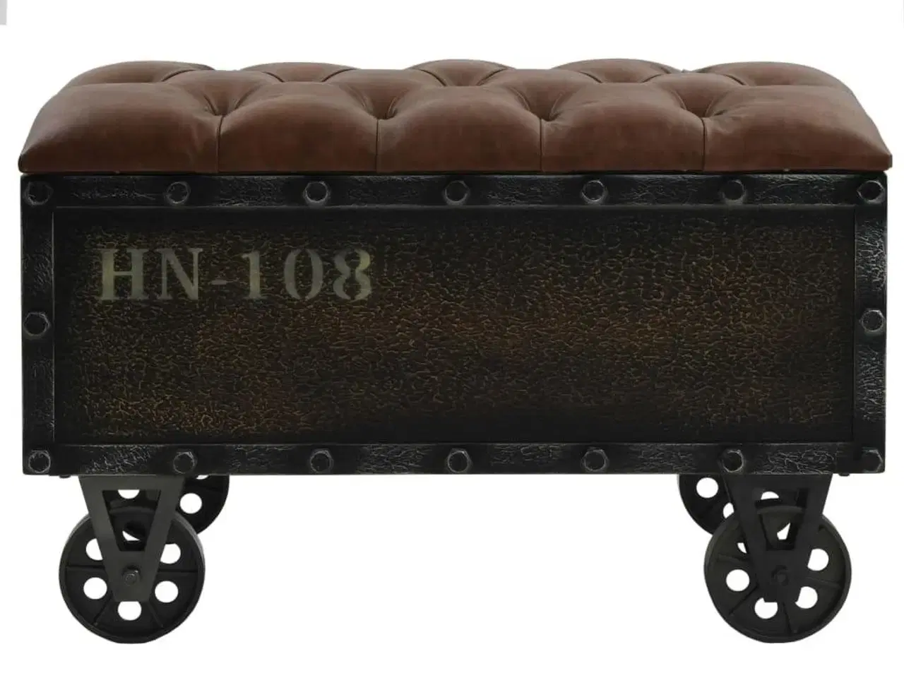 Billede 4 - Opbevaringsbænk 80,5x41x50 cm massivt træ og kunstlæder