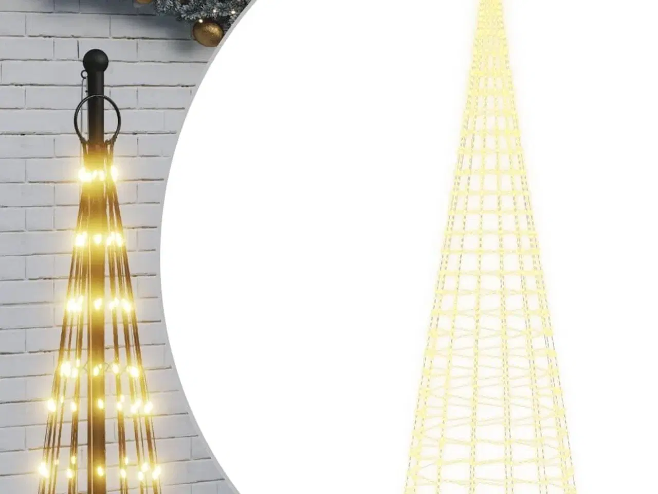 Billede 2 - LED-juletræ til flagstang 3000 LED'er 800 cm varmt hvidt lys