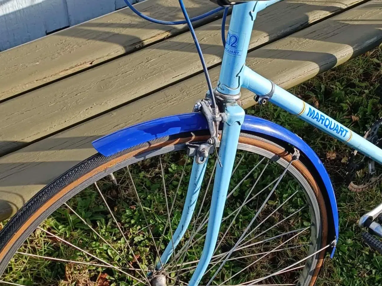 Billede 4 - Flot retrocykel i blå og lyseblå
