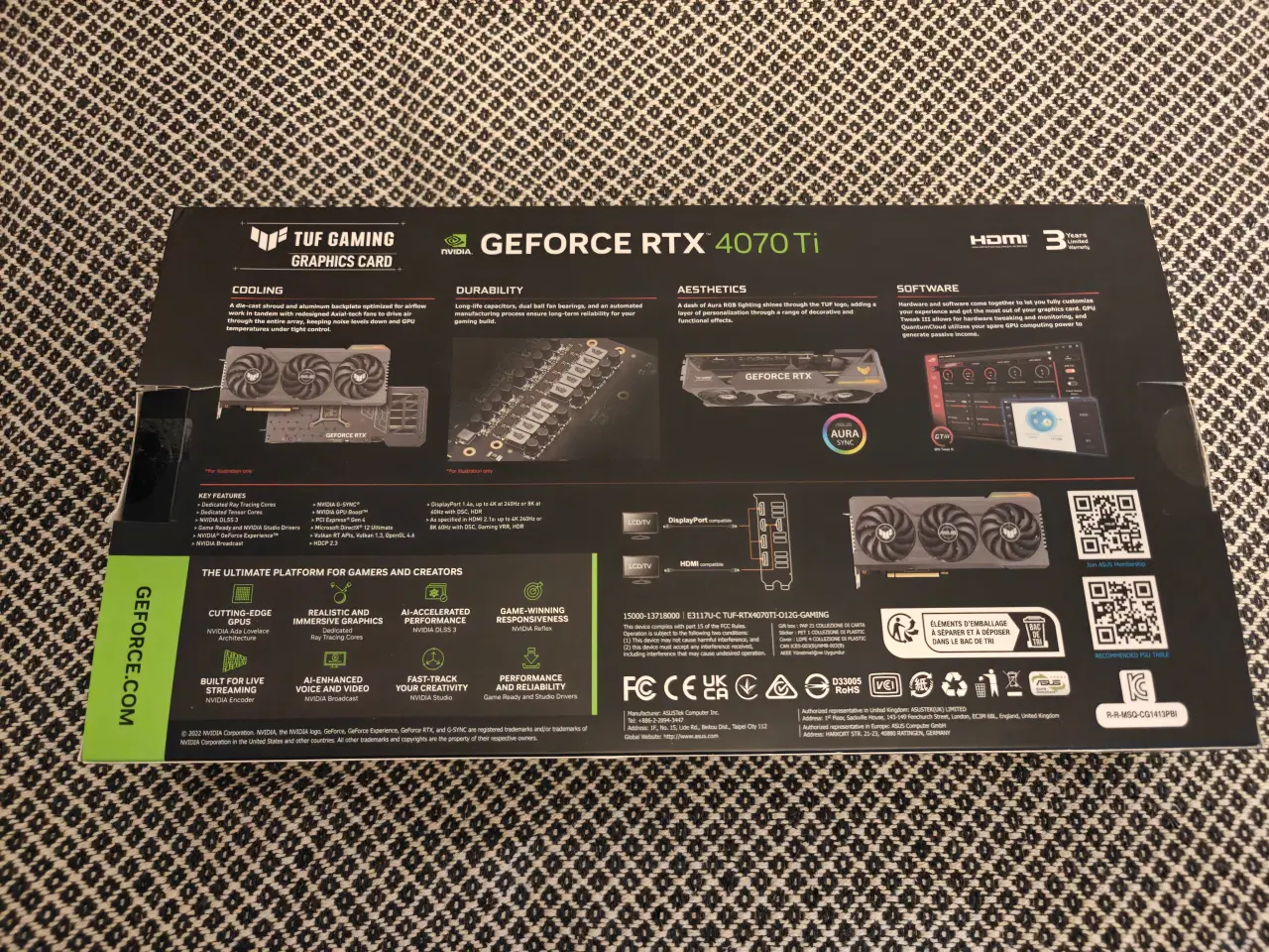 Billede 2 - Gforce rtx 4070 Ti Tuf Gaming OC