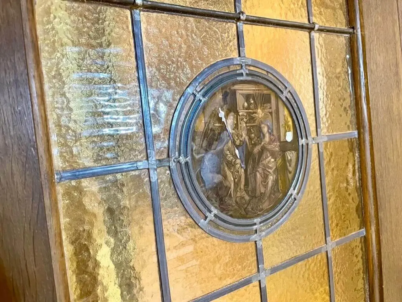 Billede 4 - Sjælden dobbeltdør m. blyindfattede ruder og motiver