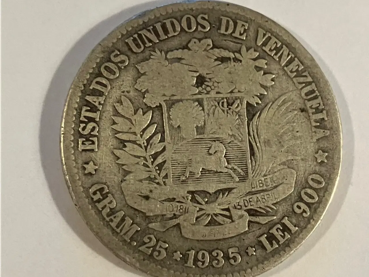 Billede 1 - 5 Bolivares Venezuela 1935
