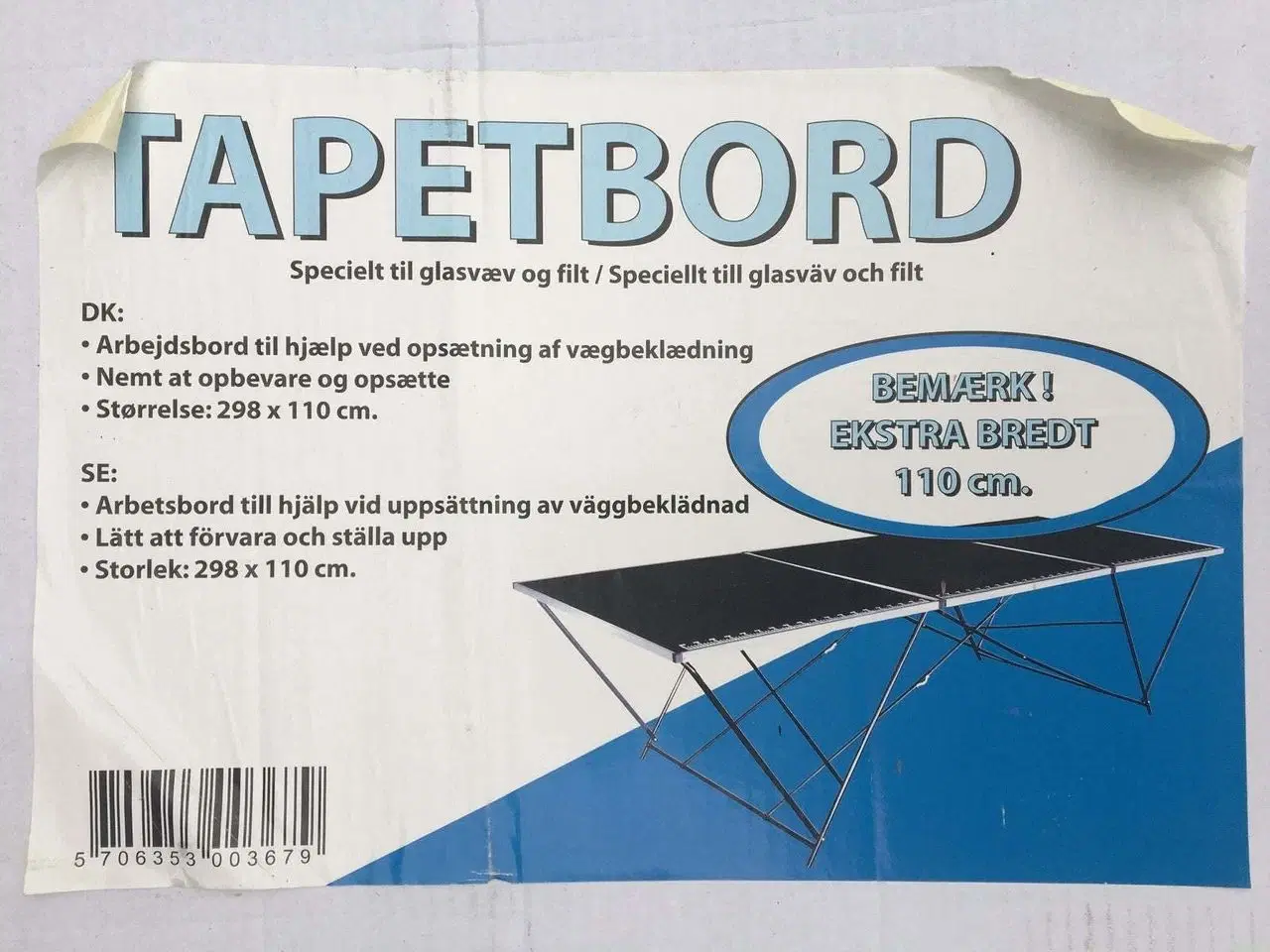 Billede 3 - Tapetbord + Tapetmaskine 