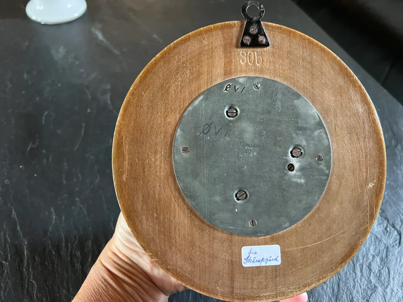 Billede 3 - Antik Barometer i træramme med fine udskårne detal