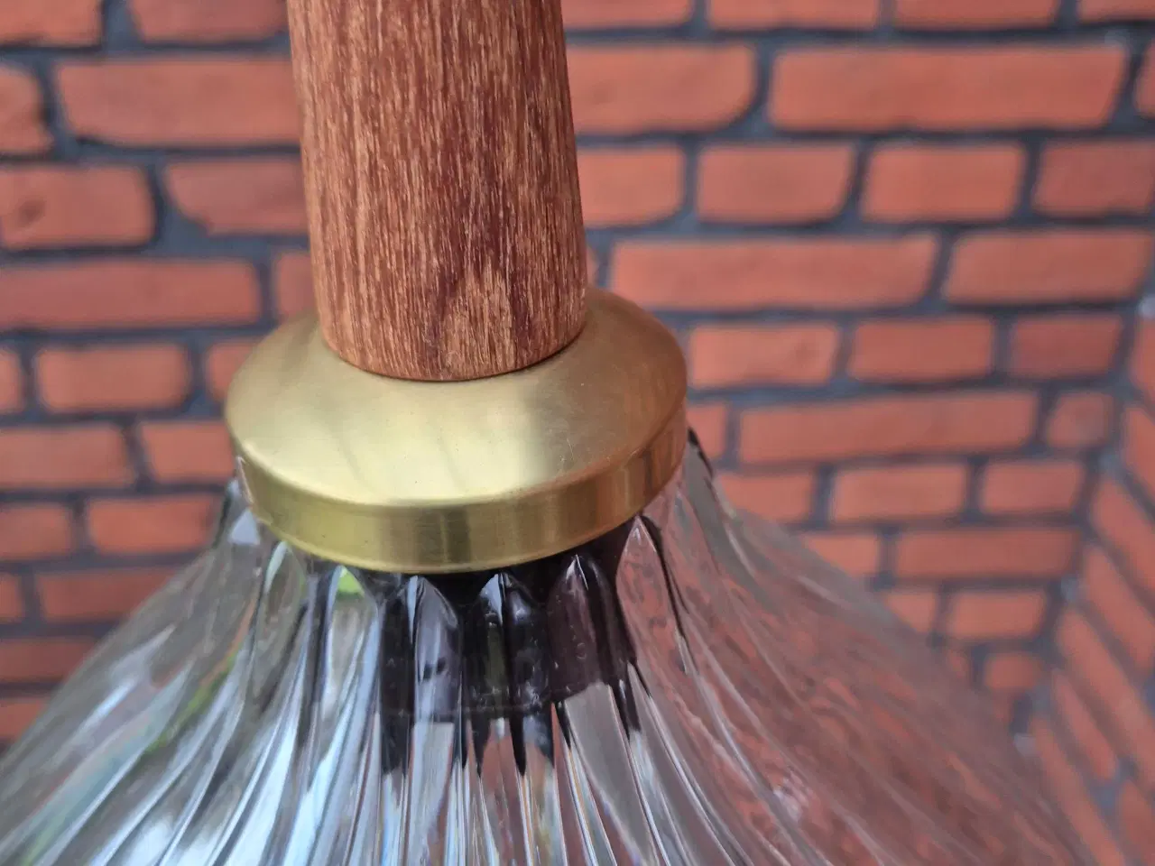 Billede 13 - Fed glaslampe med top i teak