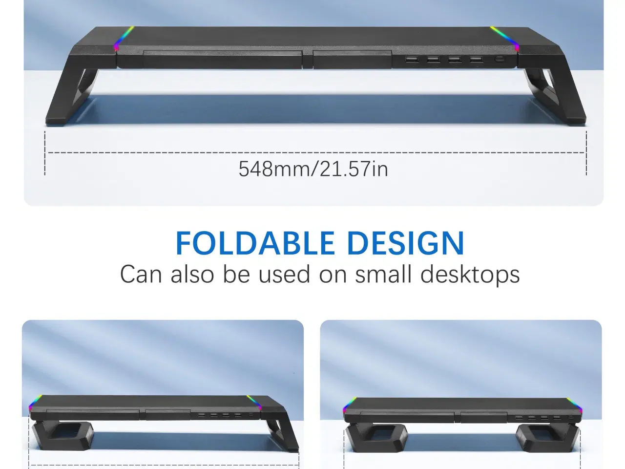 Billede 2 - MOOJAY Monitor Stand for Desk RGB Gaming Lights