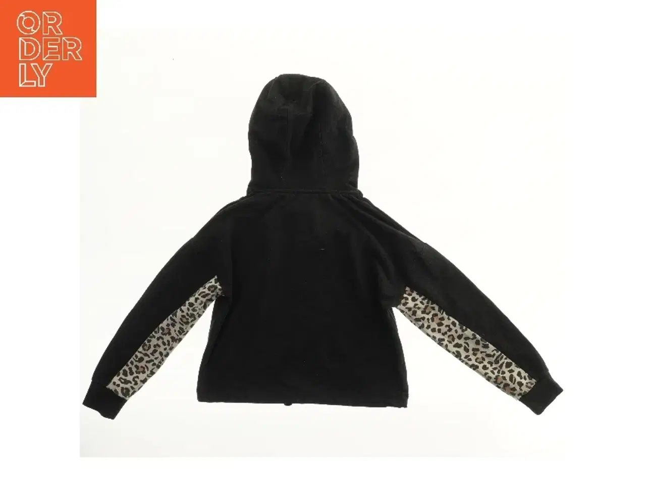 Billede 2 - Sort hættetrøje med leopardmønster (str. 140)