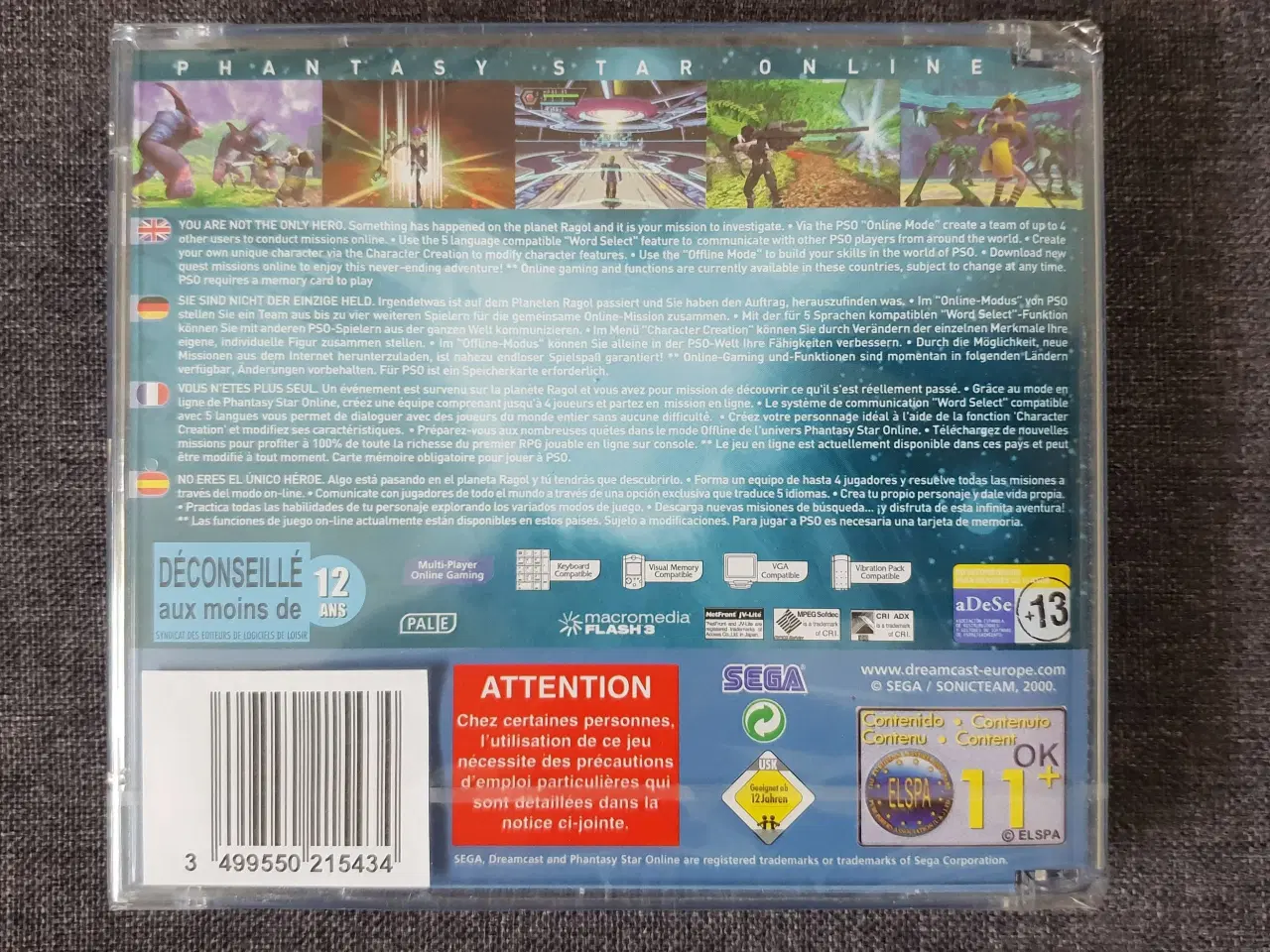Billede 2 - Phantasy Star Online (Sealed) Sega Dreamcast
