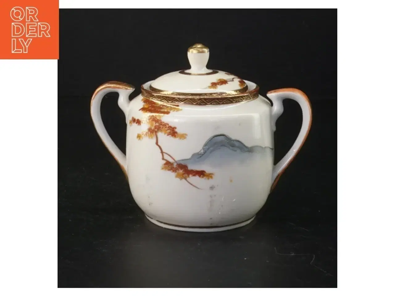 Billede 4 - Porcelænstepotte med låg og dekoration (str. Ø 10 cm)