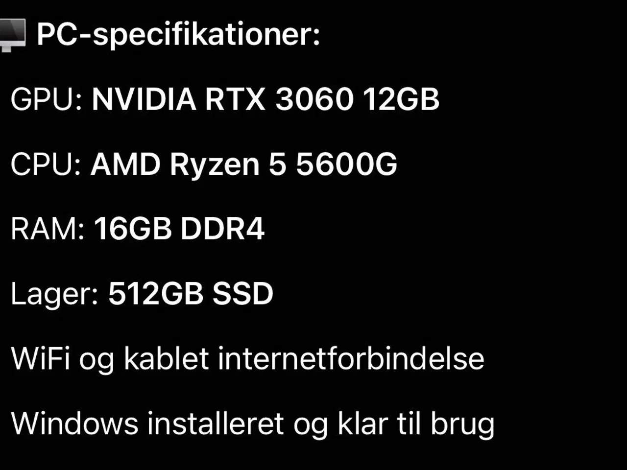 Billede 3 - Gaming Setup - RTX 3060 12GB, Radeon 5600G