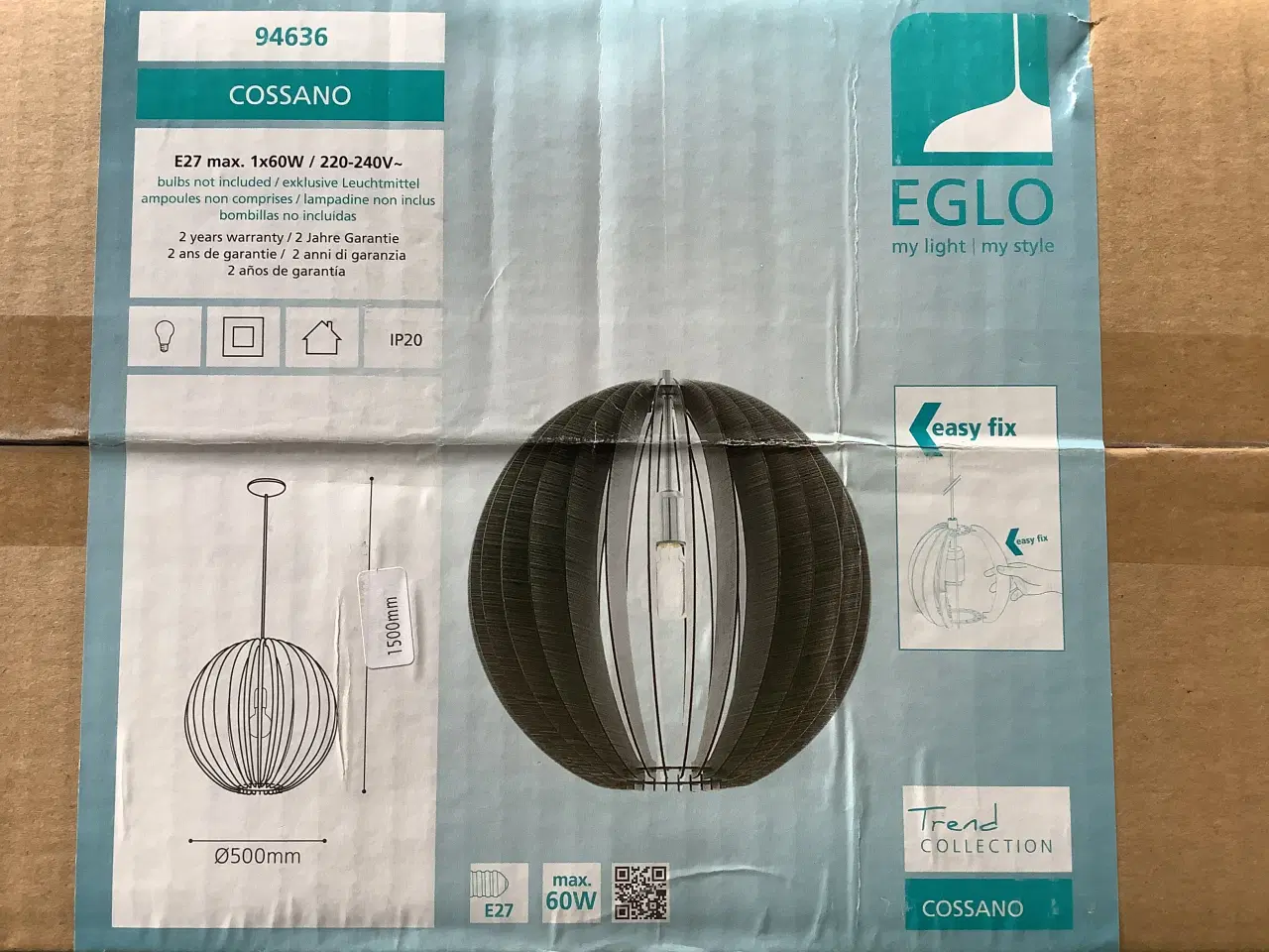 Billede 1 - EGLO Cossano  pendel ny/ubrugt 500 mm  