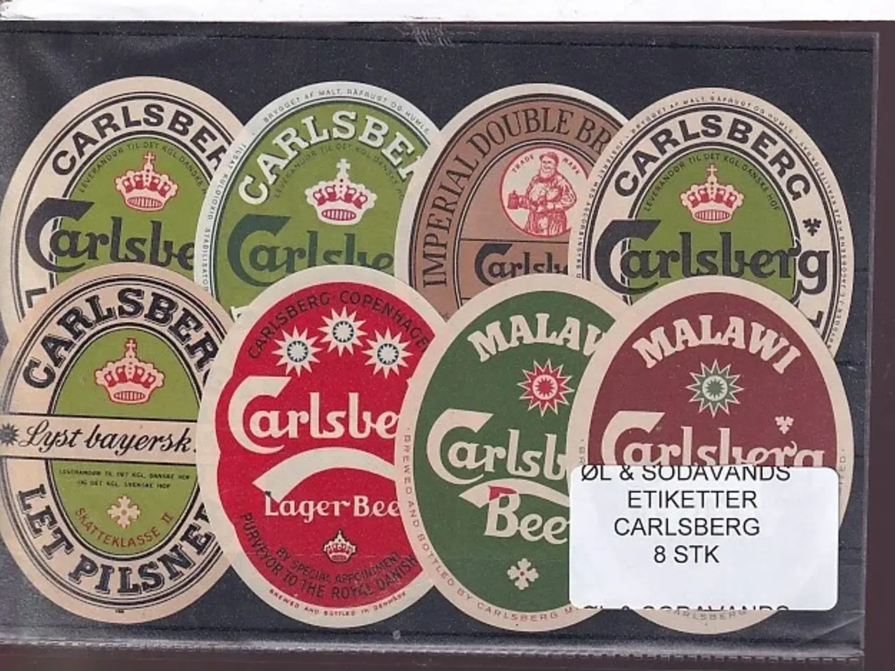 Billede 1 - Øl og Sodavands Etiketter - Carlsberg - 8 Stk.
