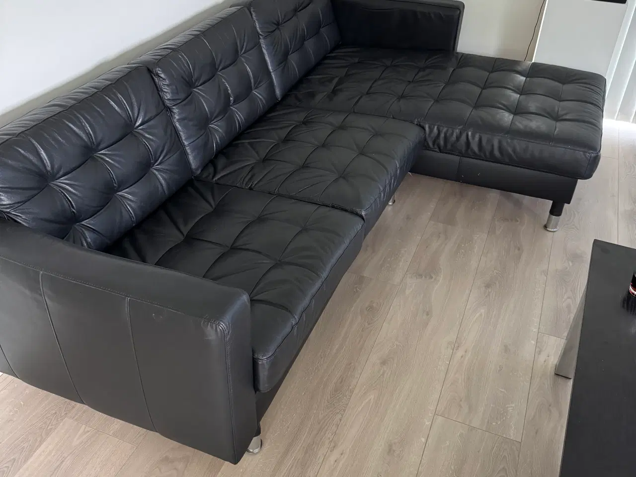 Billede 2 - 3-pers lædersofa, sort