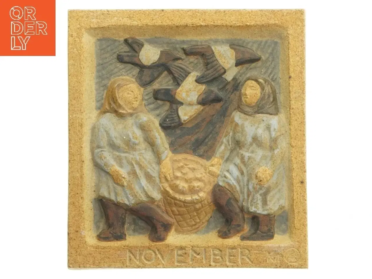 Billede 1 - Keramisk relief med novembermotiv (str. 22x24 cm)
