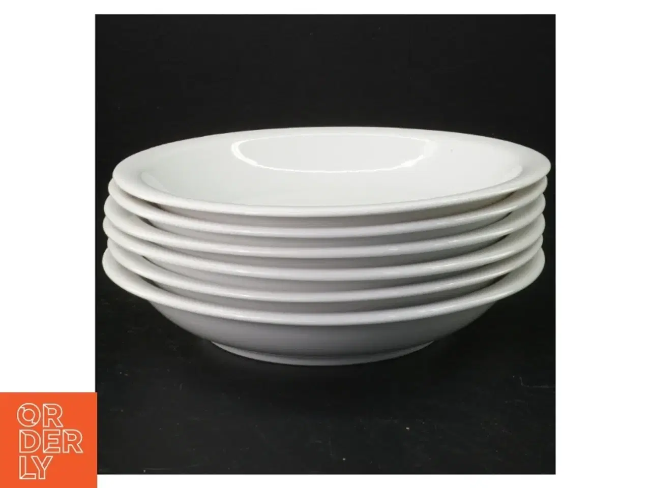 Billede 1 - 6 pastatallerkener/dybe tallerkener, hvidt porcelæn (str. 20 cm)