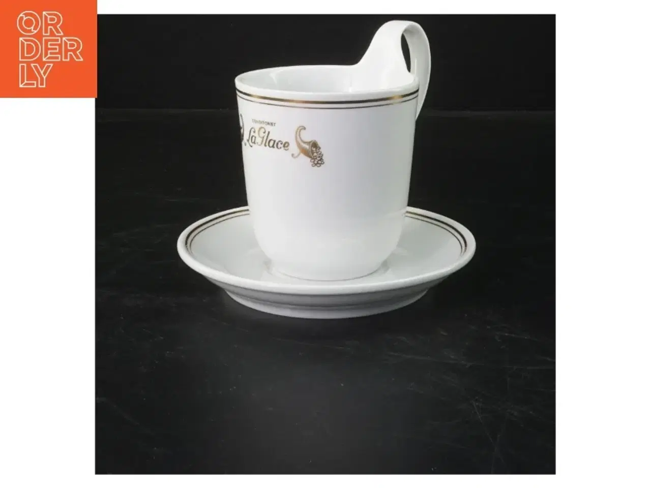 Billede 2 - La glace kaffekopper og underkopper fra La Glace (str. 14 ø cm og 17 ø cm og 9 cm)
