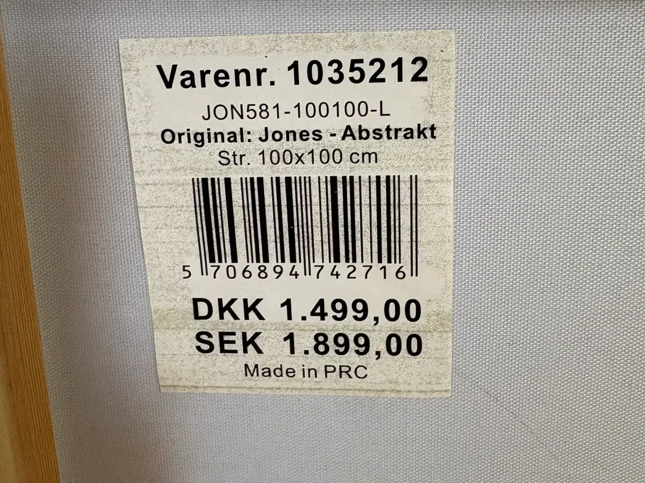 Billede 2 - Abstrakt maleri blå, hvid, sort og grå