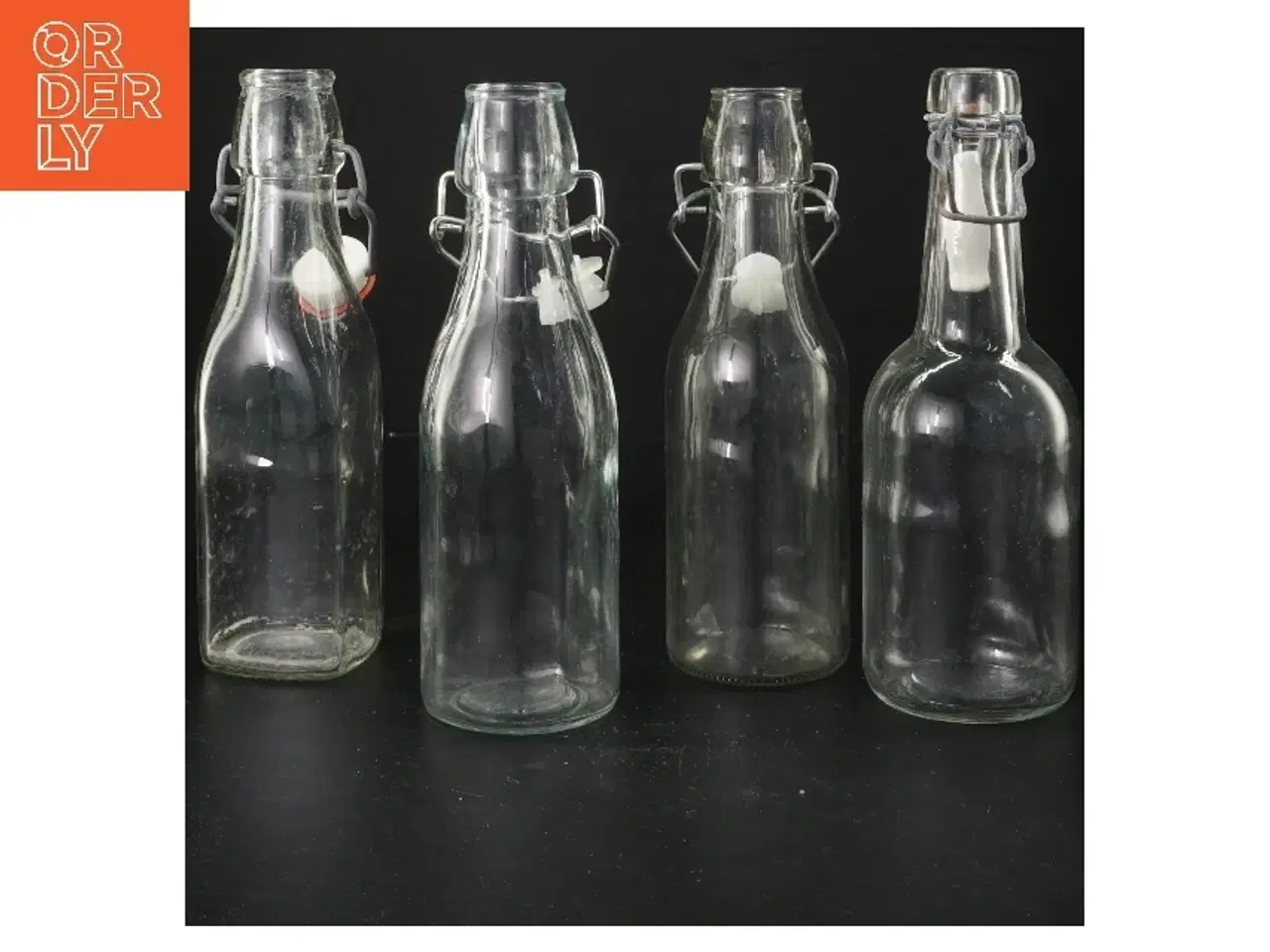 Billede 2 - Gamle retro Glasflasker med patentlåg (str. 20x6 cm)