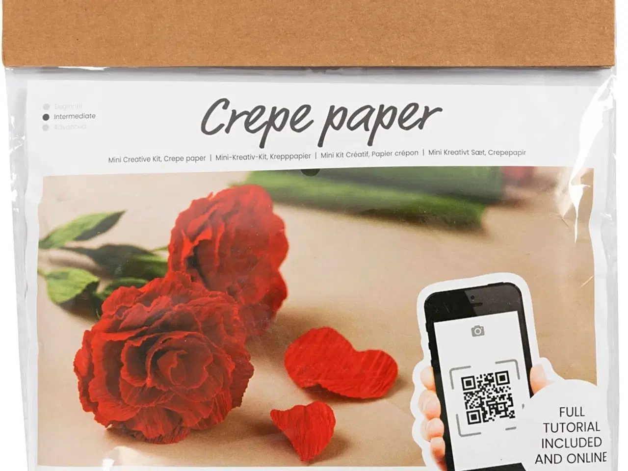 Billede 1 - Mini DIY Kit Crepepapir, Roser, Stræk/crepe: 180%, 105 g, 1 pk.