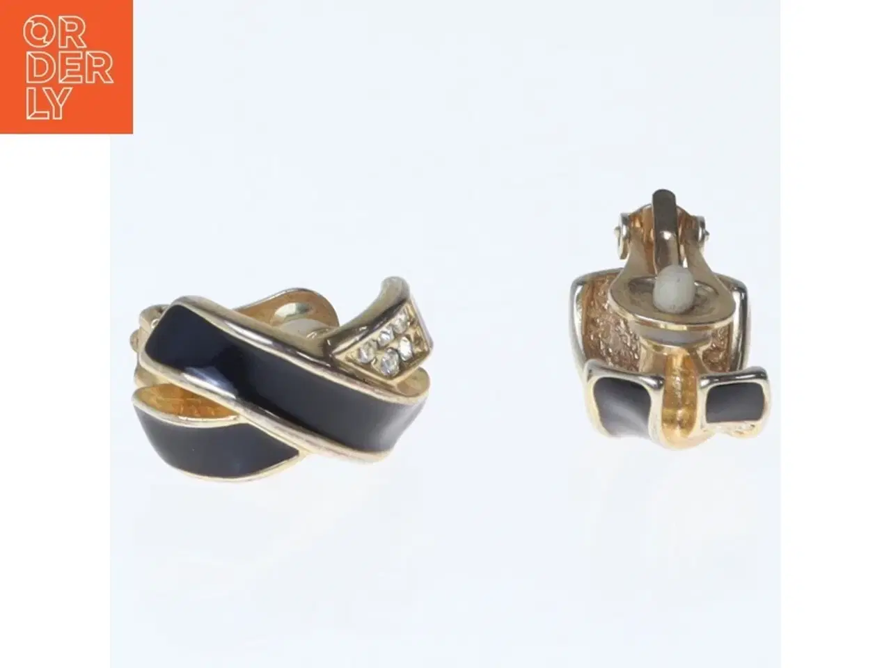 Billede 1 - Sort guld ørestikker (str. 2 cm)