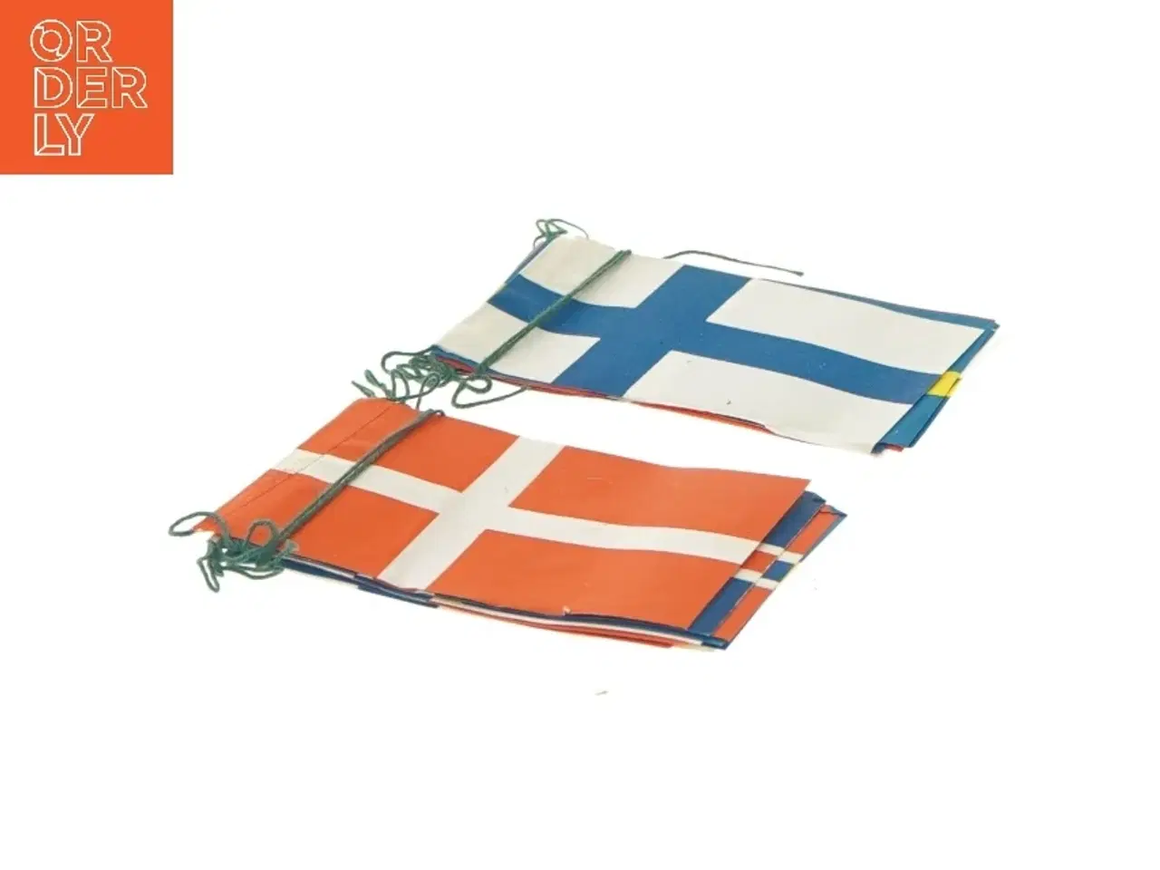 Billede 1 - Gamle originale Flagranker med nordiske flag (str. 9x6 cm)